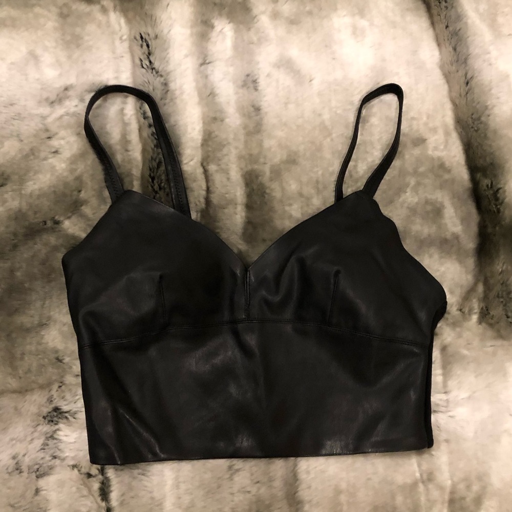 Zara Faux Leather Bralette